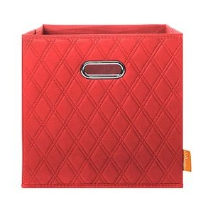 REBRILLIANT || Faux Leather Cube Bin in Vivid Red - 1PK